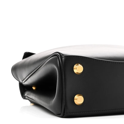 Balenciaga Natural Smooth Calfskin Mini Rodeo Top Handle Handbag Black