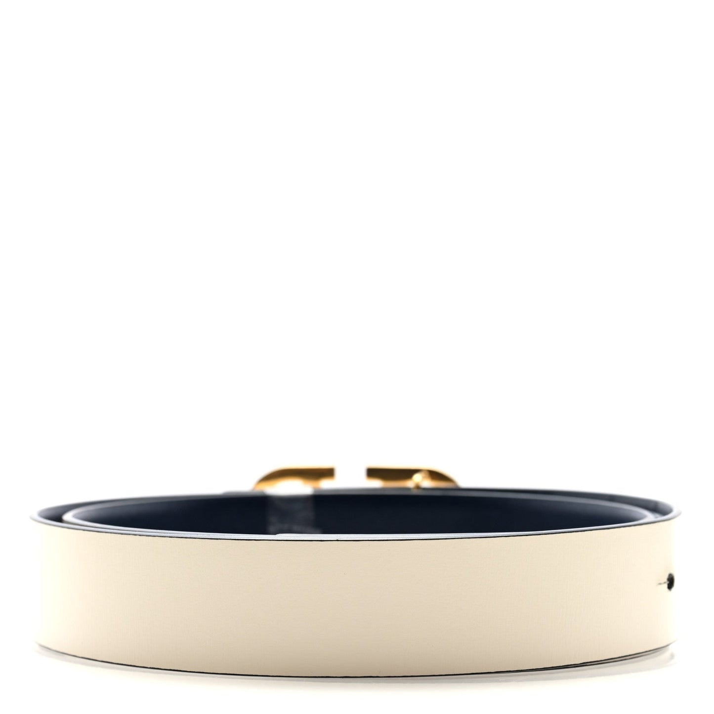 Valentino Garavani Calfskin VLogo Reversible Belt 100 40 Navy White