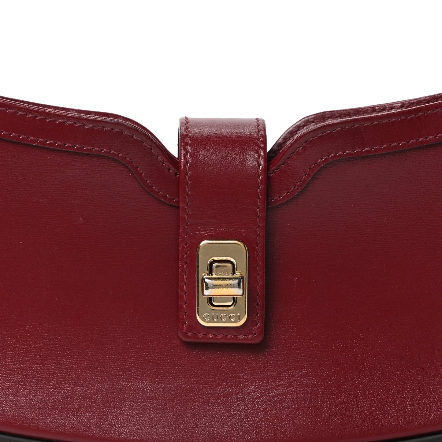 Gucci Calfskin Mini Moon Side Shoulder Bag Rosso Ancora