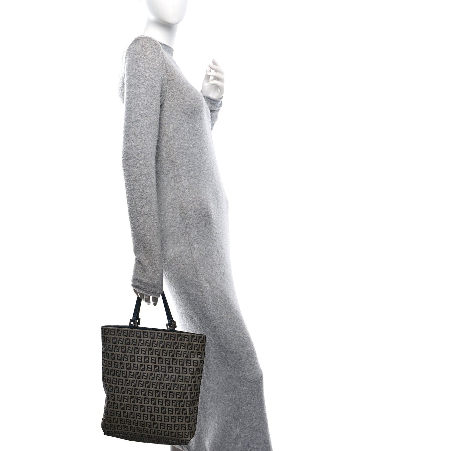 Fendi Zucchino Shopping Tote Navy