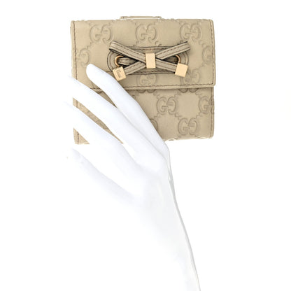 Gucci Guccissima Princy French Flap Wallet Off White
