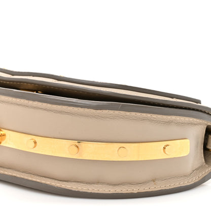 Chloe Calfskin Lambskin Quilted Studded Nile Bracelet Minaudiere Bag Pastel Grey