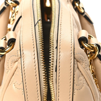 Gucci Calfskin GG Matelasse Mini Bowler Bag Naturale