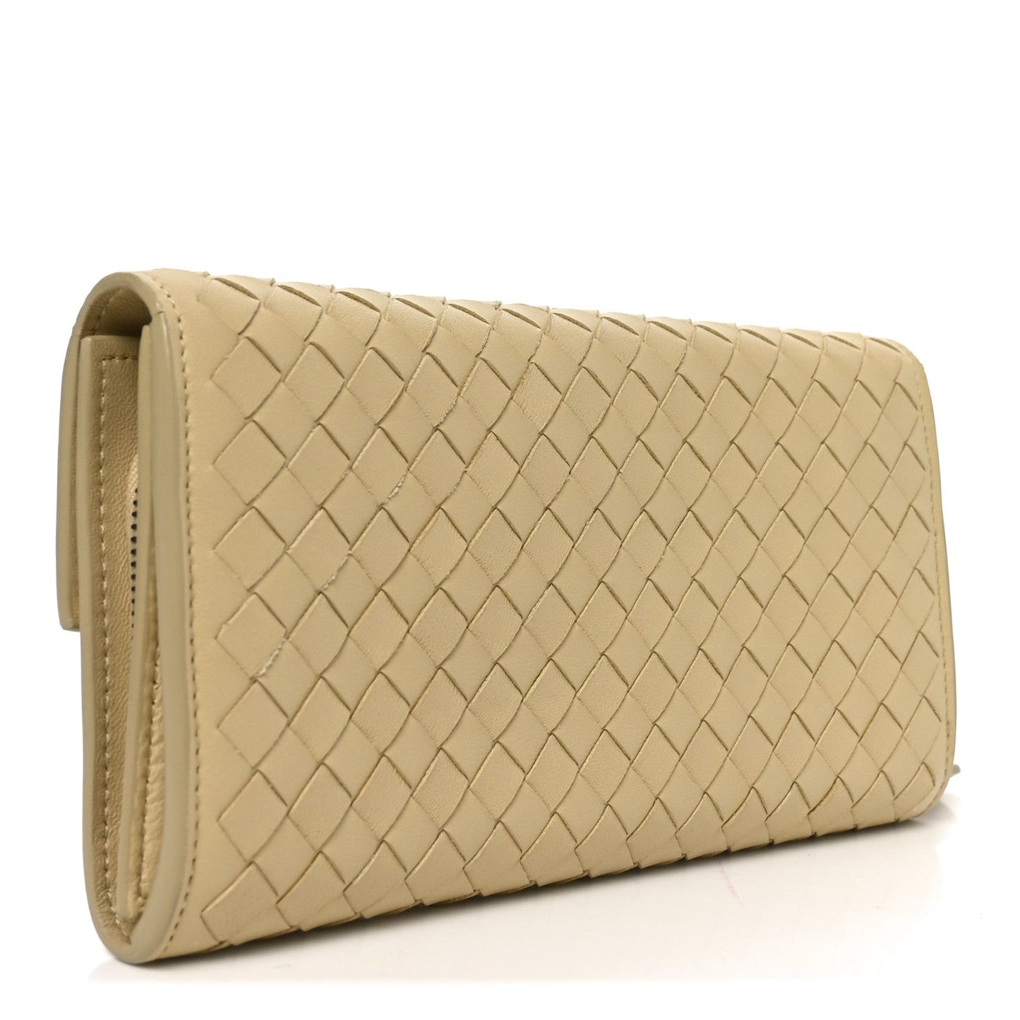 Bottega Veneta Nappa Intrecciato Continental Flap Wallet New Sand