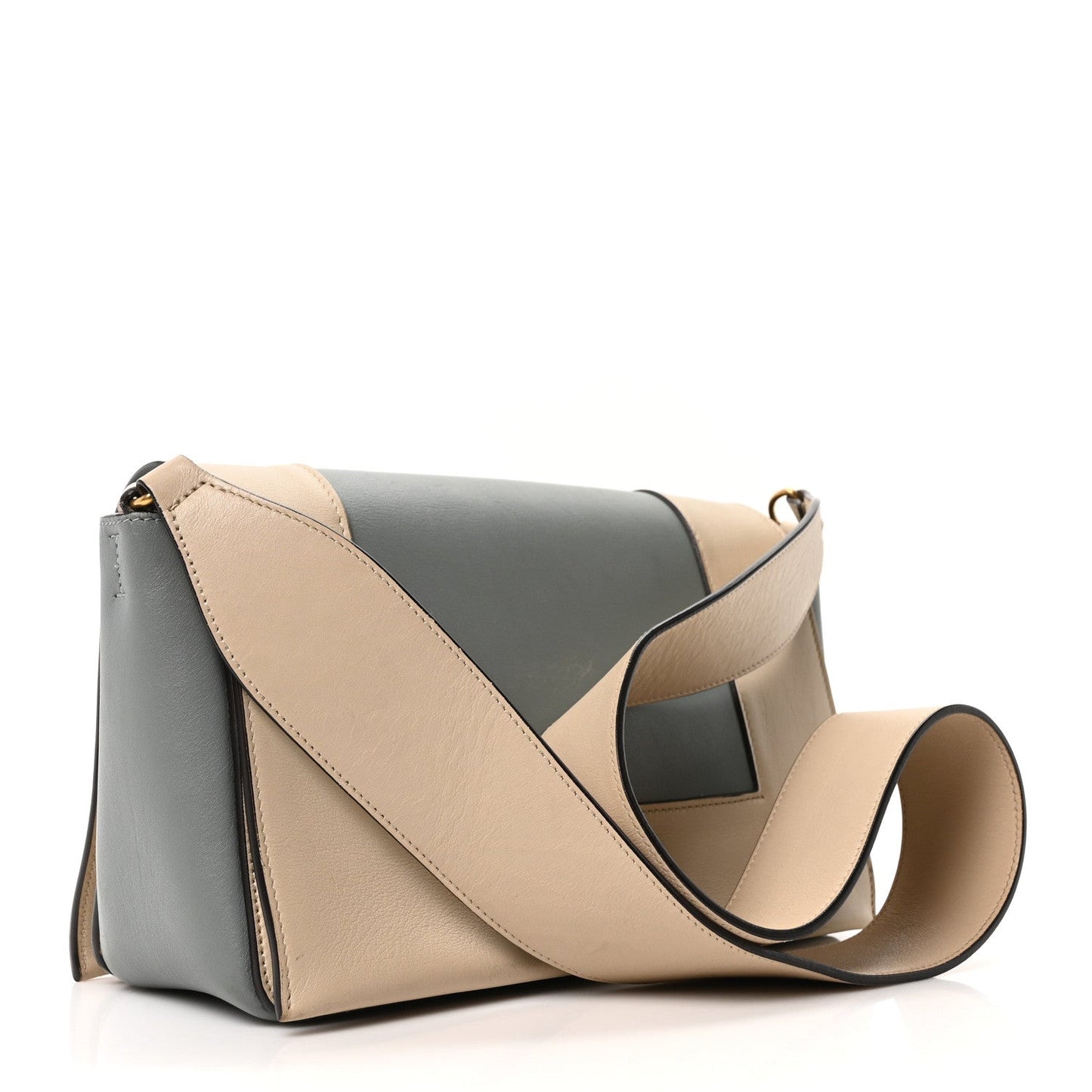 Celine Shiny Smooth Calfskin Medium Frame Shoulder Bag Grege Storm