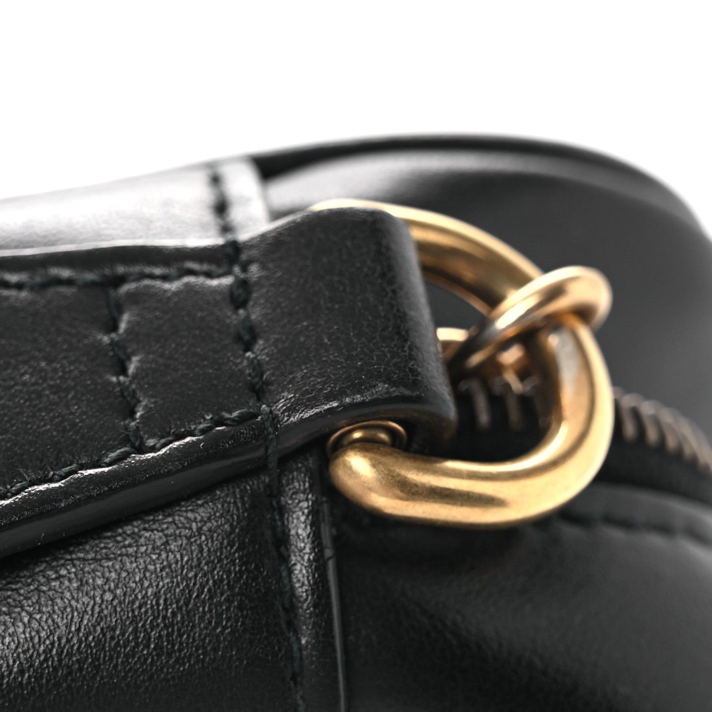Gucci Calfskin Matelasse Mini GG Marmont Chain Shoulder Bag Black