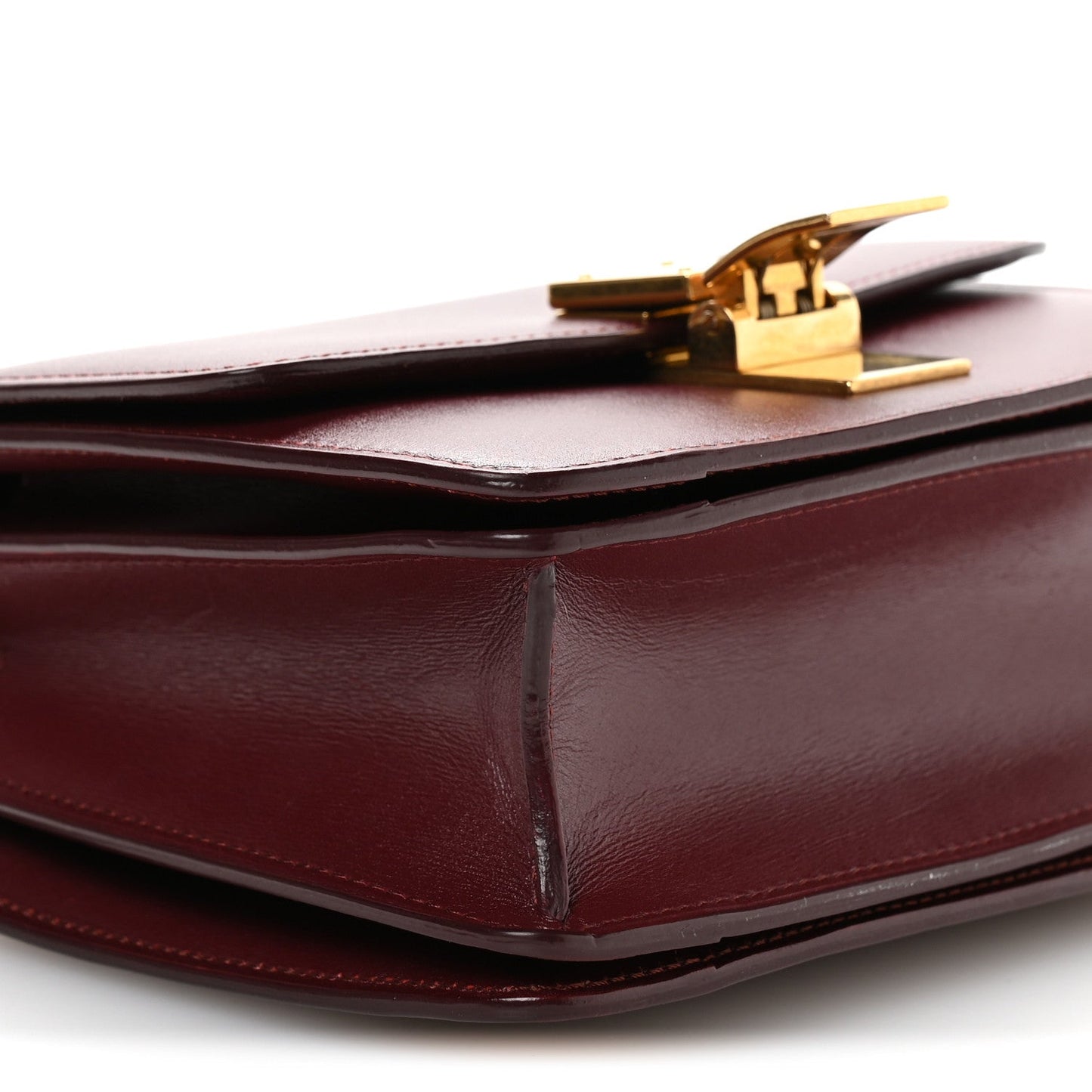Celine Box Calfskin Small Classic Box Flap Bag Burgundy