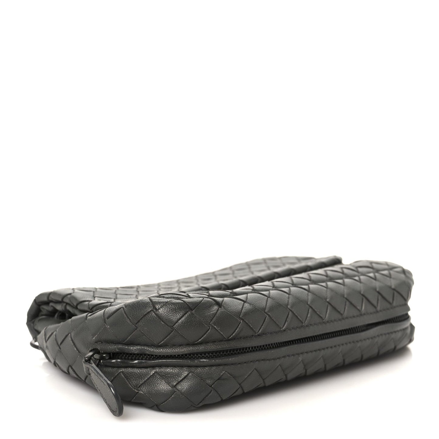 Bottega Veneta Nappa Intrecciato Small Chain Crossbody Light Grey