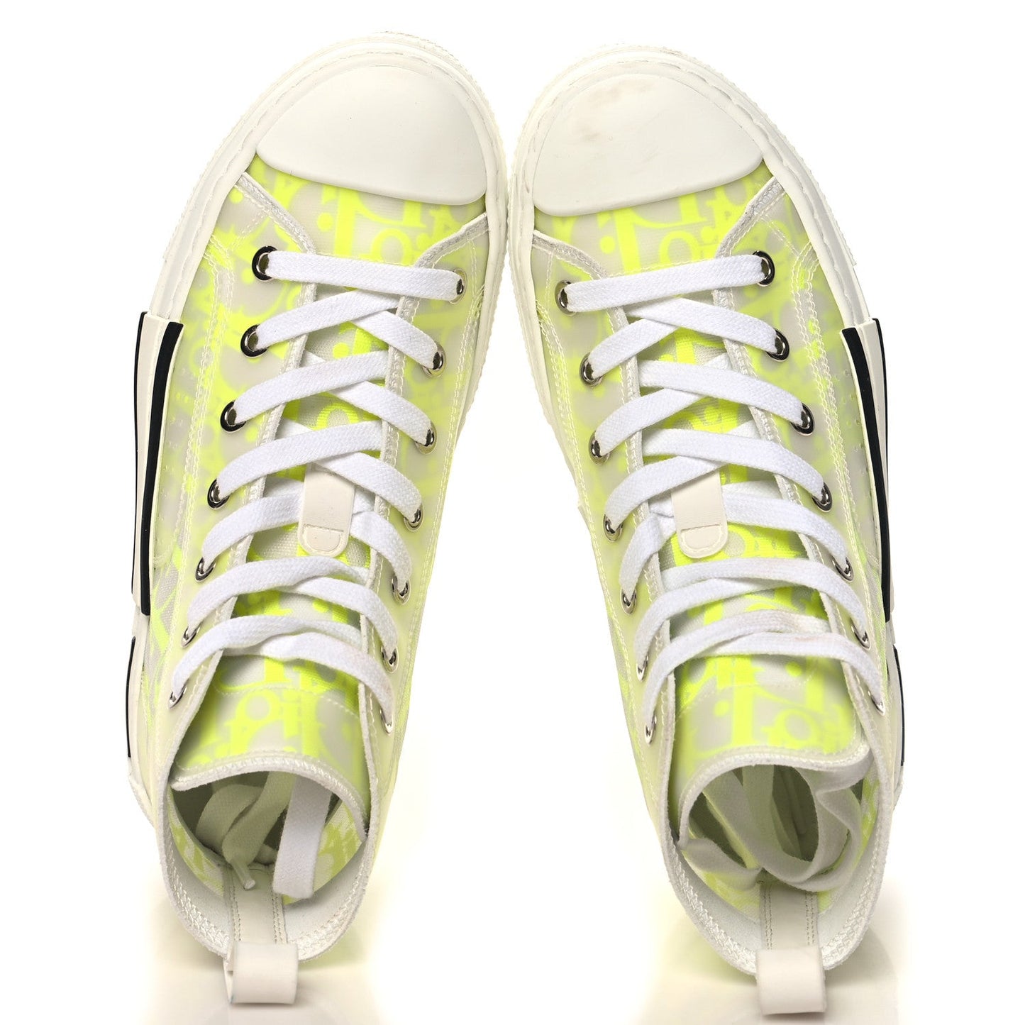 Christian Dior Technical Canvas Oblique Mens B23 High Top Sneakers 35 Yellow