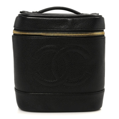 Chanel Caviar Vanity Cosmetic Case Black