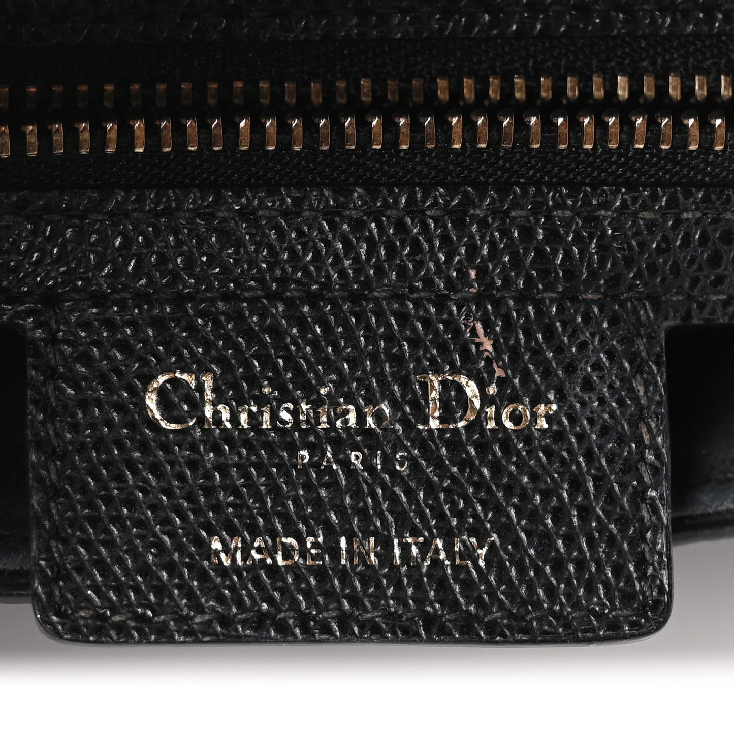 Christian Dior Grained Calfskin Saddle Bag Black