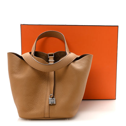 Hermes Taurillon Clemence Picotin Lock 22 Biscuit