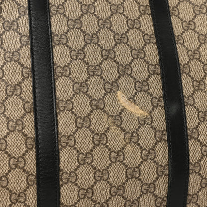 Gucci GG Supreme Monogram Selleria Calfskin Large Duffle Beige Ebony Black