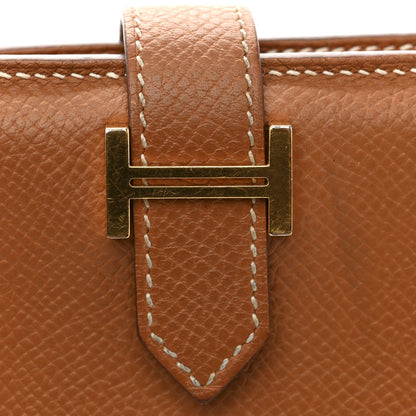 Hermes Epsom Bearn Card Holder Wallet Gold