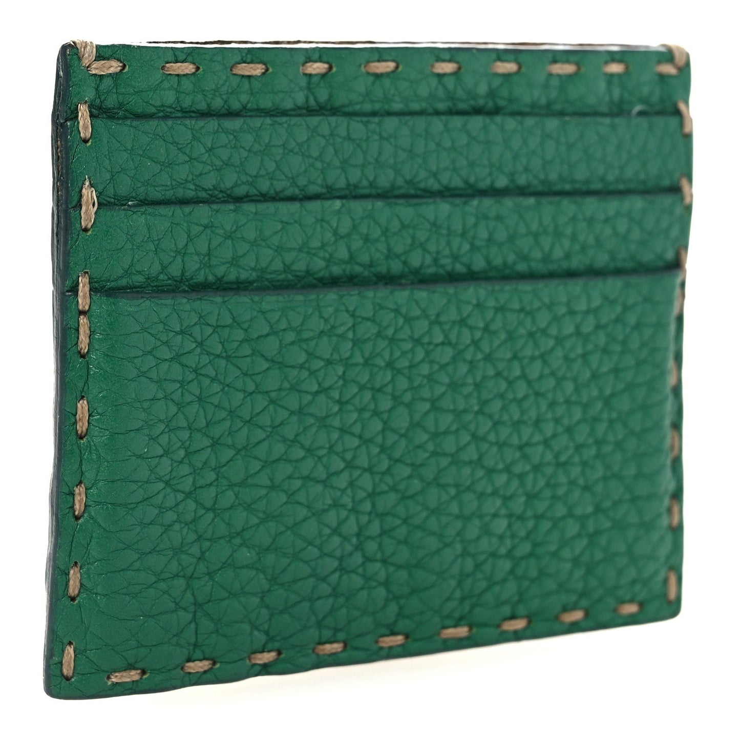 Fendi Cuoio Romano Selleria Card Holder Green