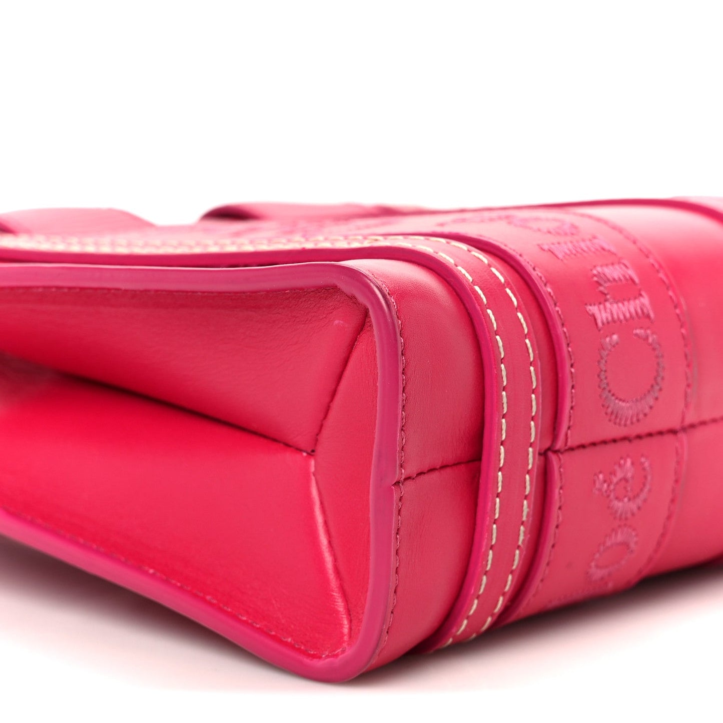 Chloe Calfskin Mini Woody Ribbon Tote Fizzy Pink