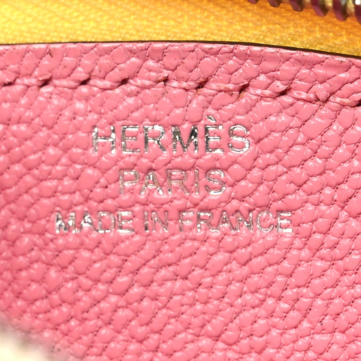 Hermes Chevre Mysore Paddock Change Purse Rose Confetti Brique