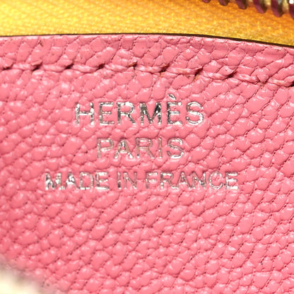 Hermes Chevre Mysore Paddock Change Purse Rose Confetti Brique