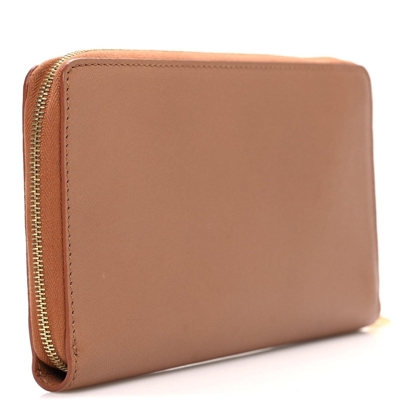 Celine Calfskin Zip Around Multifunction Wallet Tan