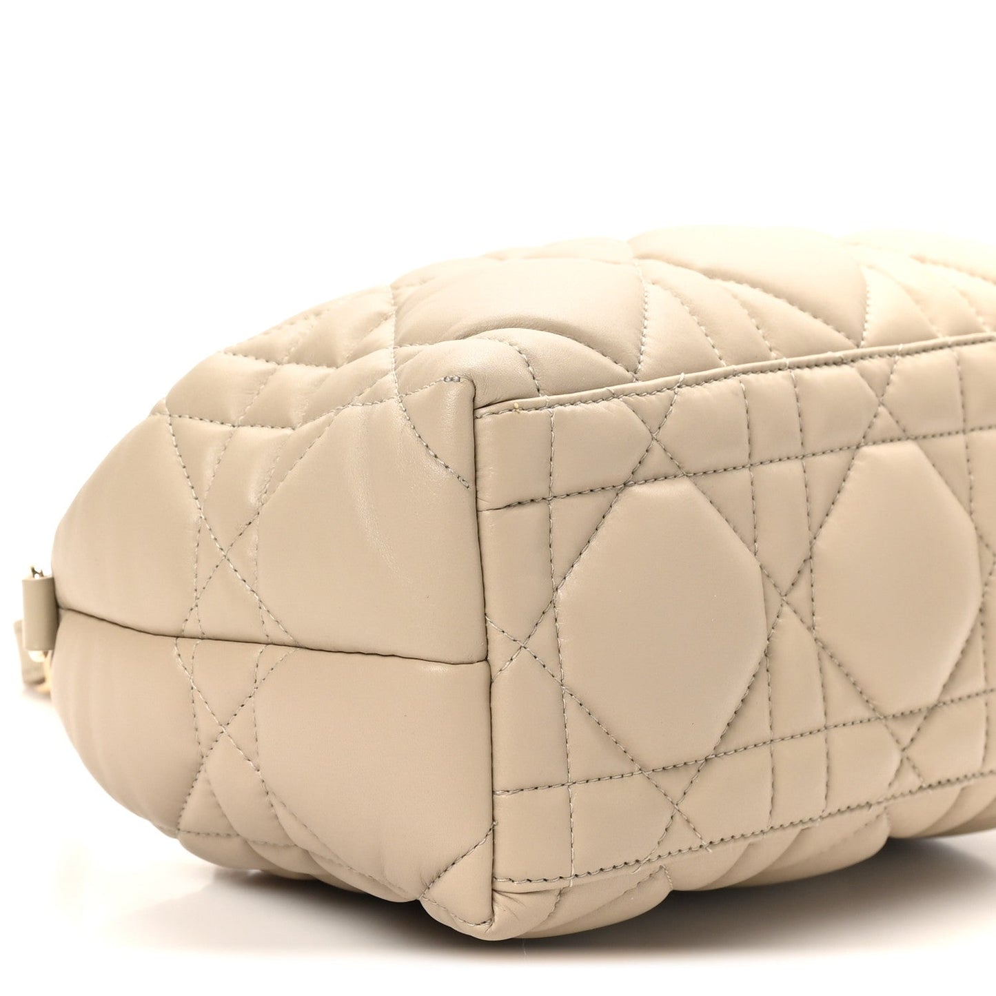 Christian Dior Calfskin Macrocannage Medium Diortravel Nomad Pouch Sand