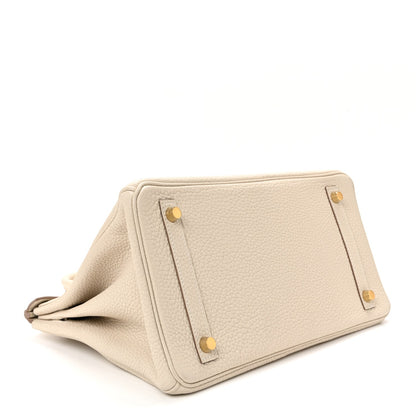 Hermes Taurillon Clemence Birkin 30 Craie