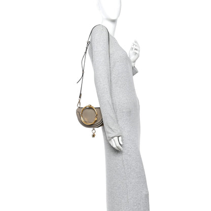 Chloe Calfskin Small Nile Bracelet Minaudiere Bag Motty Grey