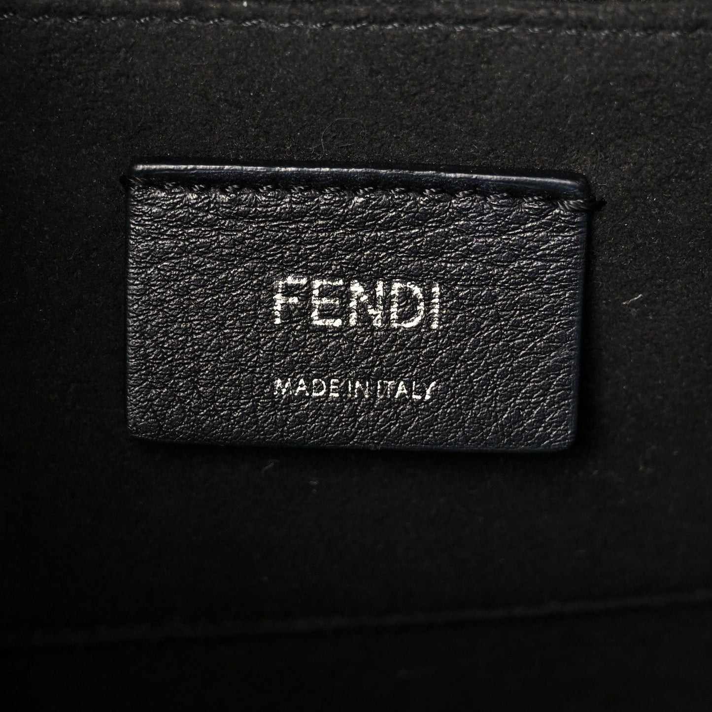Fendi Vitello Century Velvet F is Fendi FF Small Kan I Shoulder Bag Black Tobacco