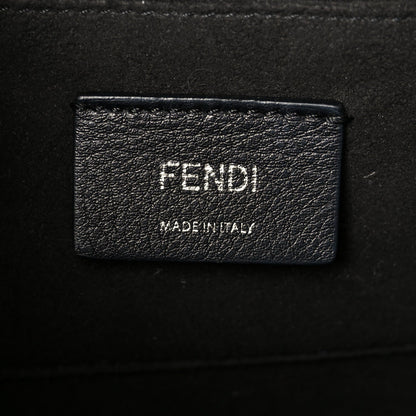 Fendi Vitello Century Velvet F is Fendi FF Small Kan I Shoulder Bag Black Tobacco