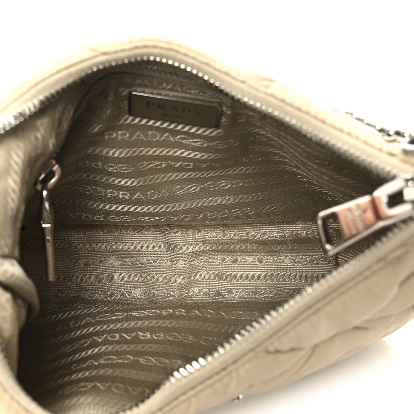 Prada Re-Nylon Triangle Quilted Padded Patchwork System Shoulder Bag Deserto