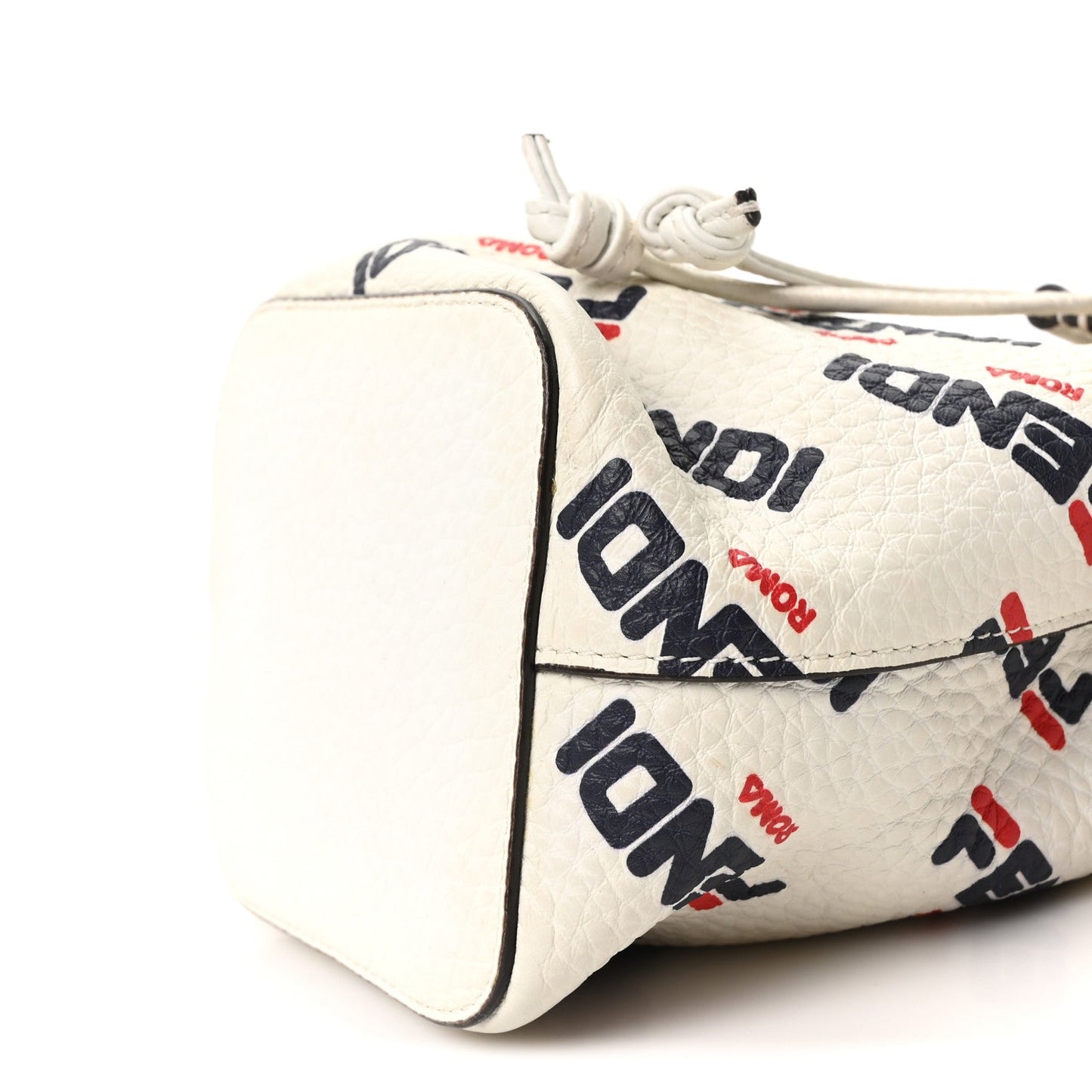 Fendi X FILA Vitello F is Fendi Mania Mini Mon Tresor Bucket Bag White