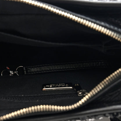 Chanel Sequin Calfskin Small Gabrielle Hobo Black White