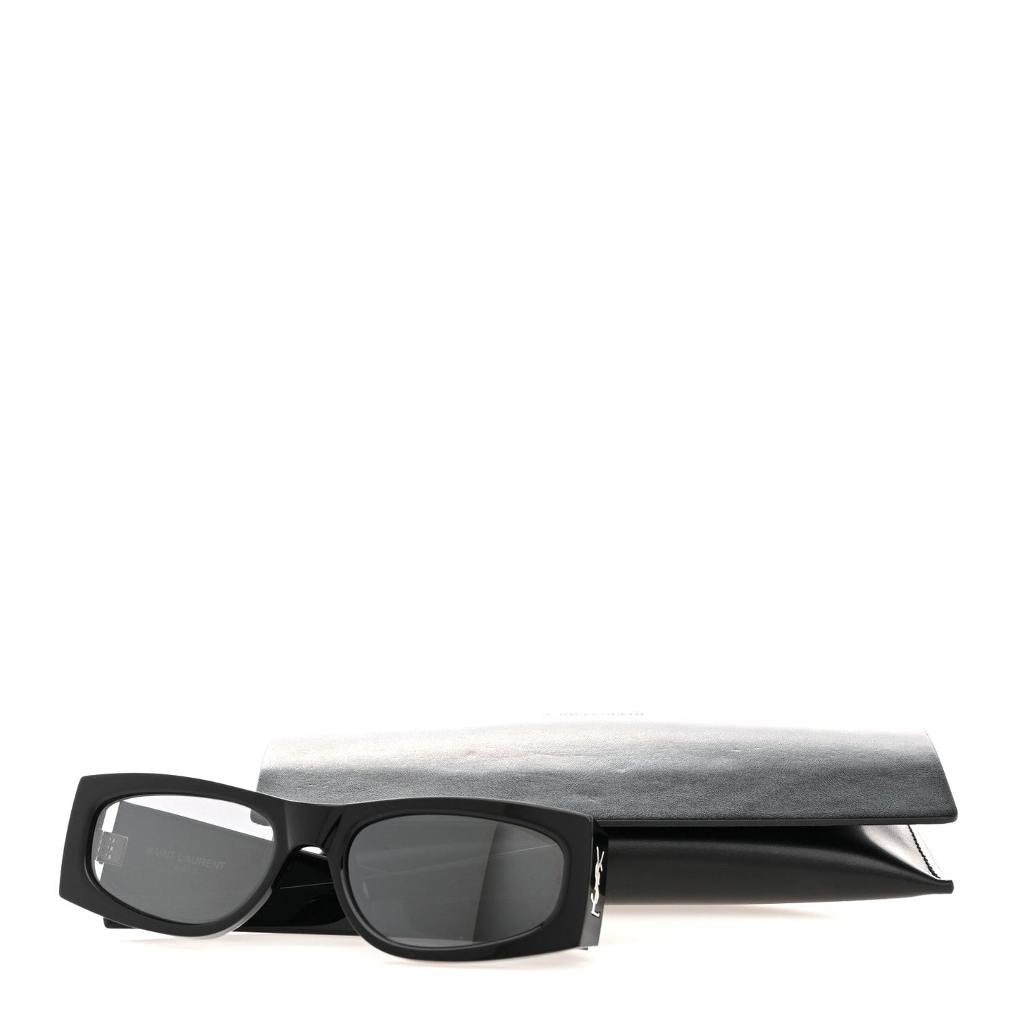 Saint Laurent Acetate Rectangle SL M140/F Sunglasses Black