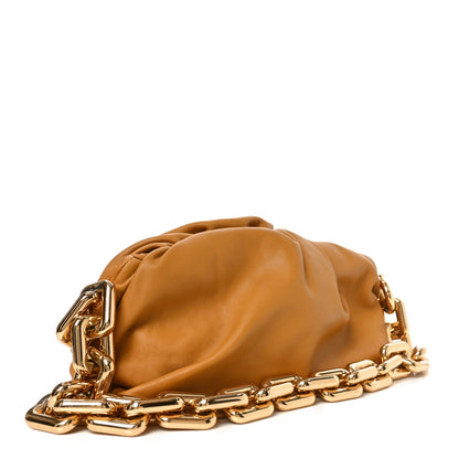 Bottega Veneta Calfskin The Pouch Chain Cammello