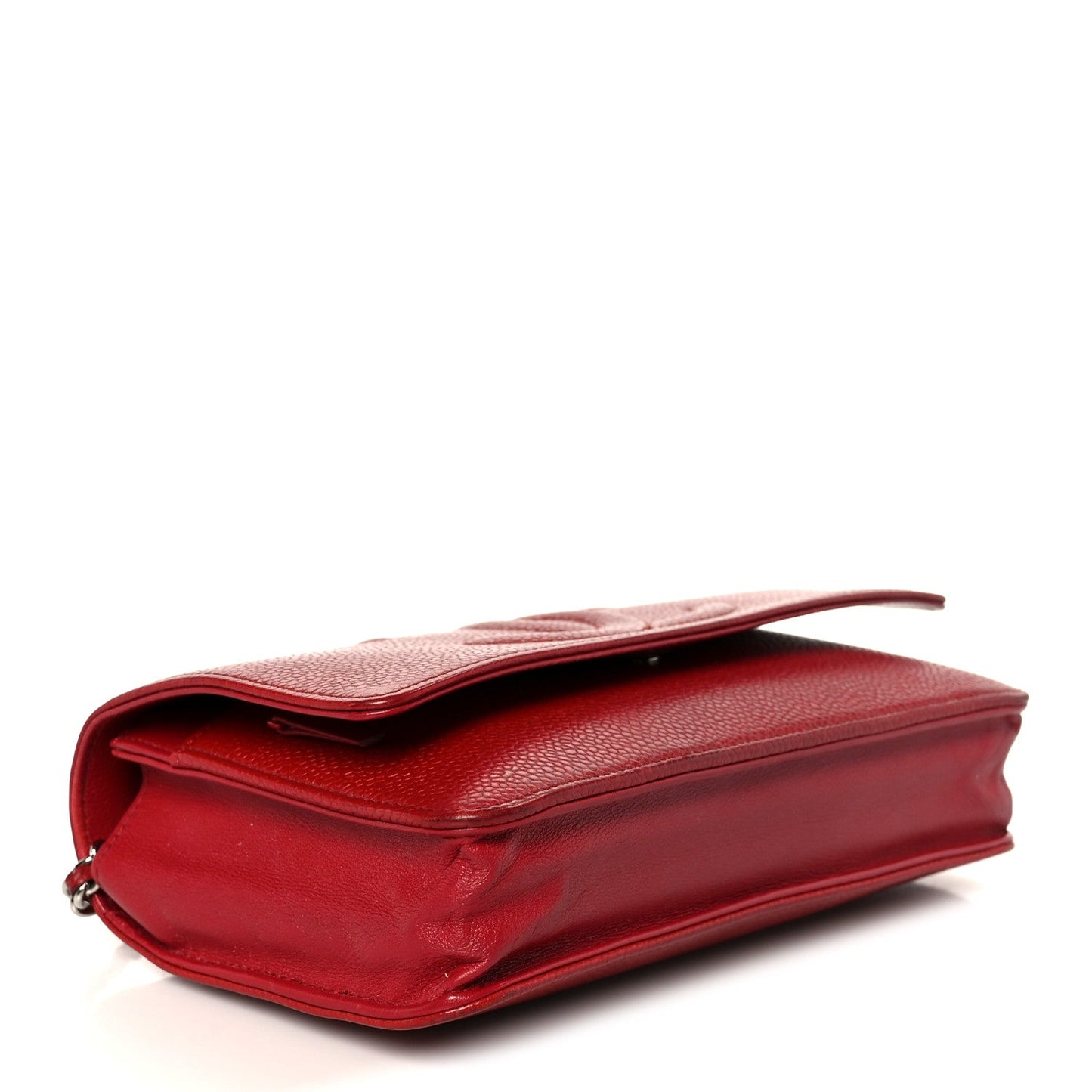 Chanel Caviar Timeless CC Wallet on Chain WOC Red