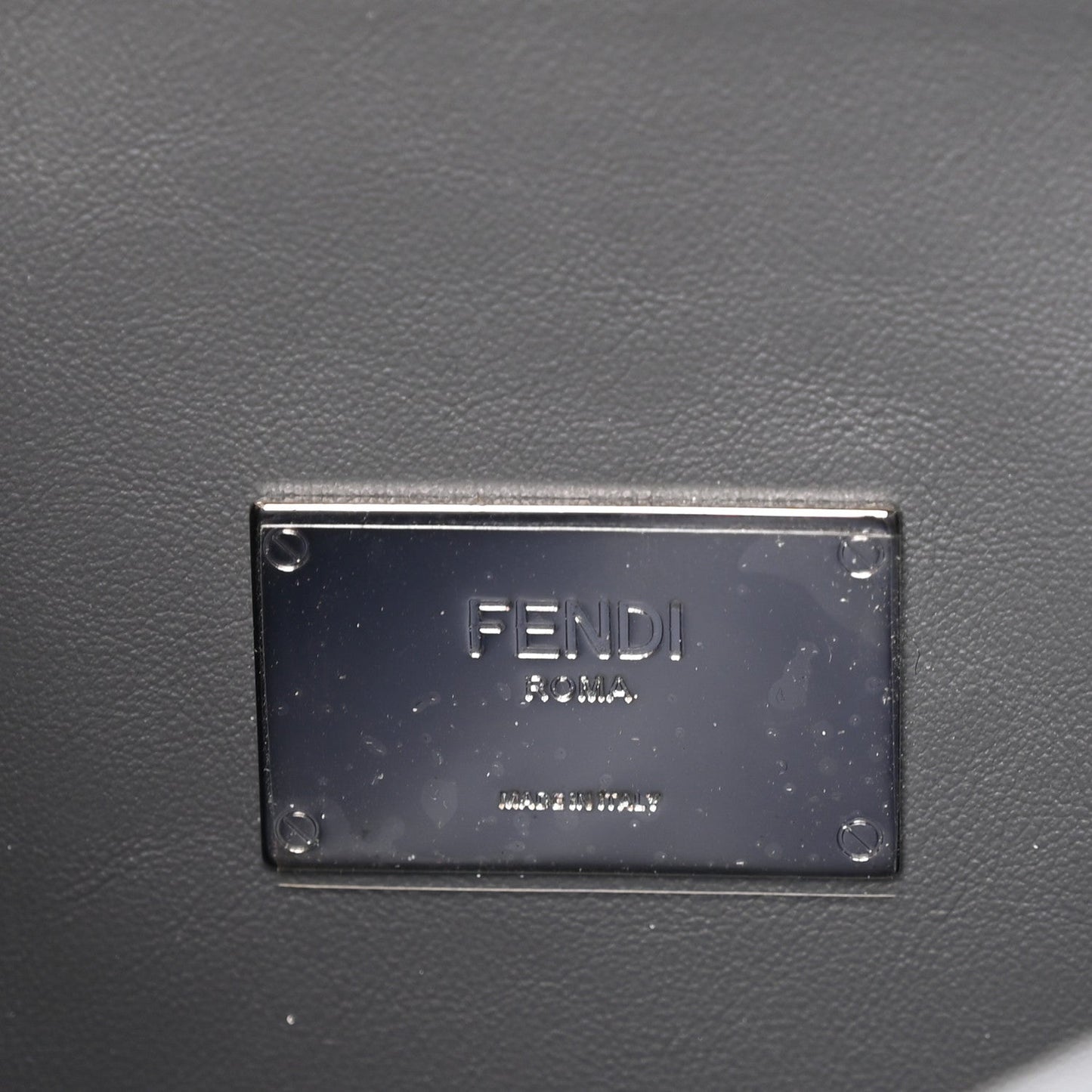 Fendi Calfskin Embossed Large Peekaboo Iconic Fit Satchel Blueberry
