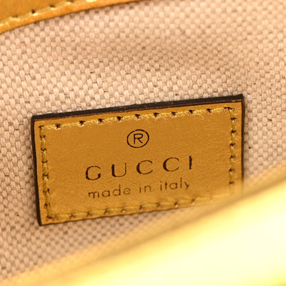 Gucci Metallic Demetra Mini Horsebit 1955 Asymmetric Shoulder Bag Gold
