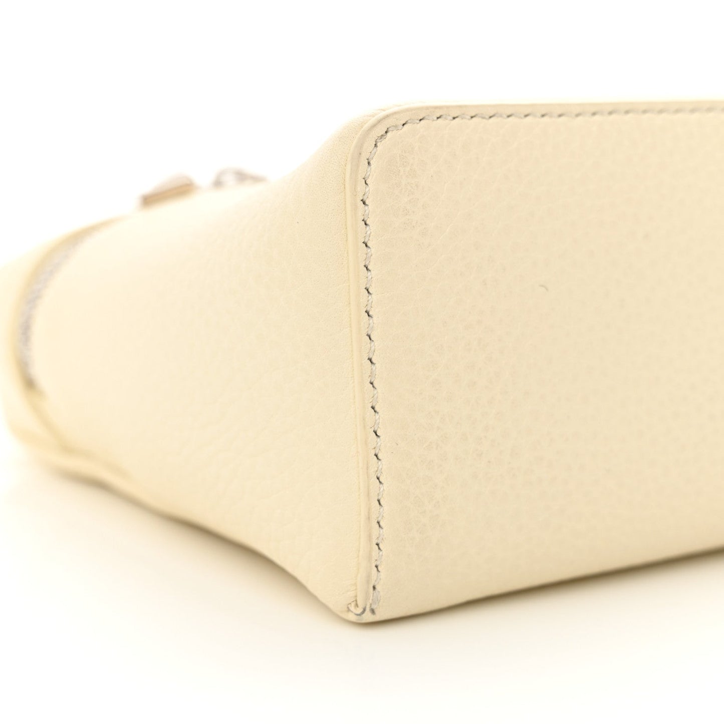 Loro Piana Grained Calfskin L19 Extra Pocket Pouch Whisper White