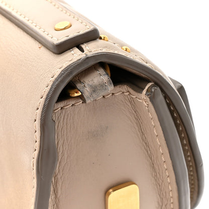 Chloe Calfskin Lambskin Quilted Studded Nile Bracelet Minaudiere Bag Pastel Grey