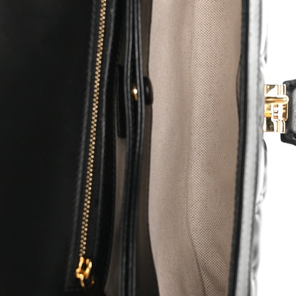 Gucci Calfskin GG Matelasse Small Flap Shoulder Bag Black Natural