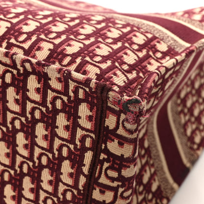 Christian Dior Oblique Large Book Tote Burgundy Multicolor