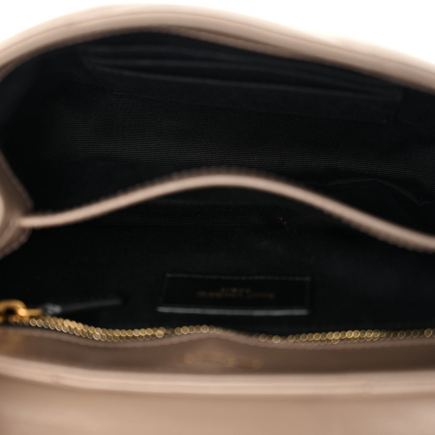 Saint Laurent Calfskin Y Quilted Monogram Toy Loulou Crossbody Bag Taupe