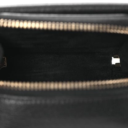 Christian Dior Goatskin Mini Saddle Shoulder Strap Pouch Black