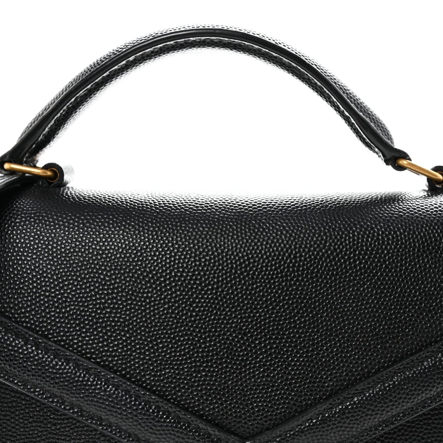 Saint Laurent Grain De Poudre Mini Classic Monogram Cassandra Top Handle Black