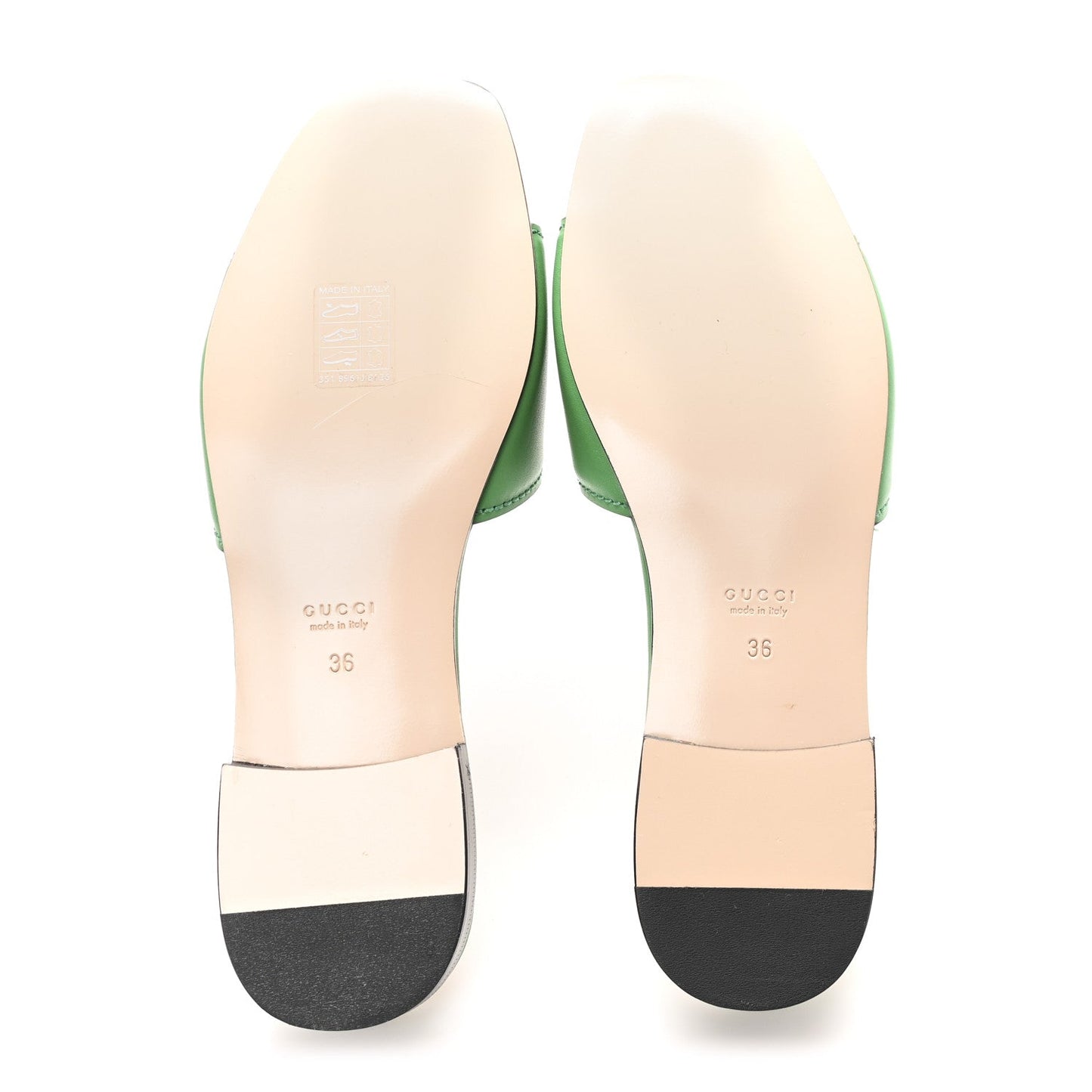 Gucci Cosmos Softy Calfskin Interlocking G Cut Out Slide Sandals 36 New Shamarock