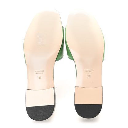 Gucci Cosmos Softy Calfskin Interlocking G Cut Out Slide Sandals 36 New Shamarock