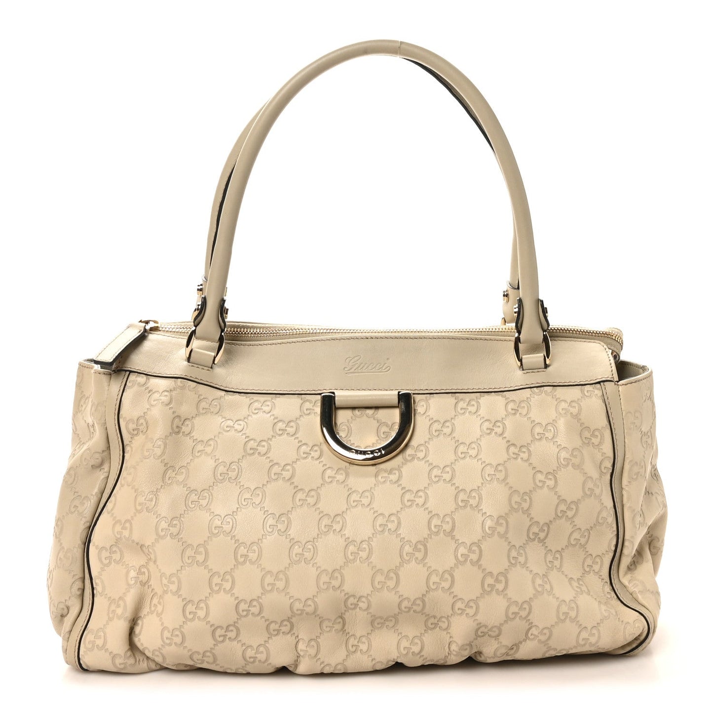 Gucci Guccissima D Gold Tote White