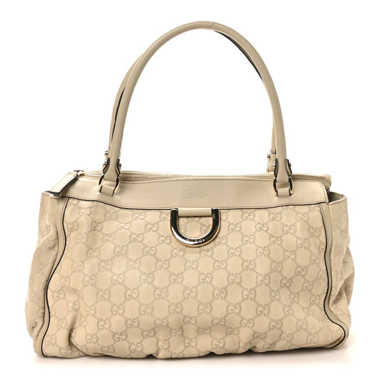 Gucci Guccissima D Gold Tote White