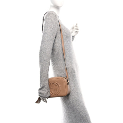 Gucci Pebbled Calfskin Small Soho Disco Bag Camelia