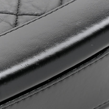 Chanel Aged Calfskin Quilted Small Gabrielle Hobo Black