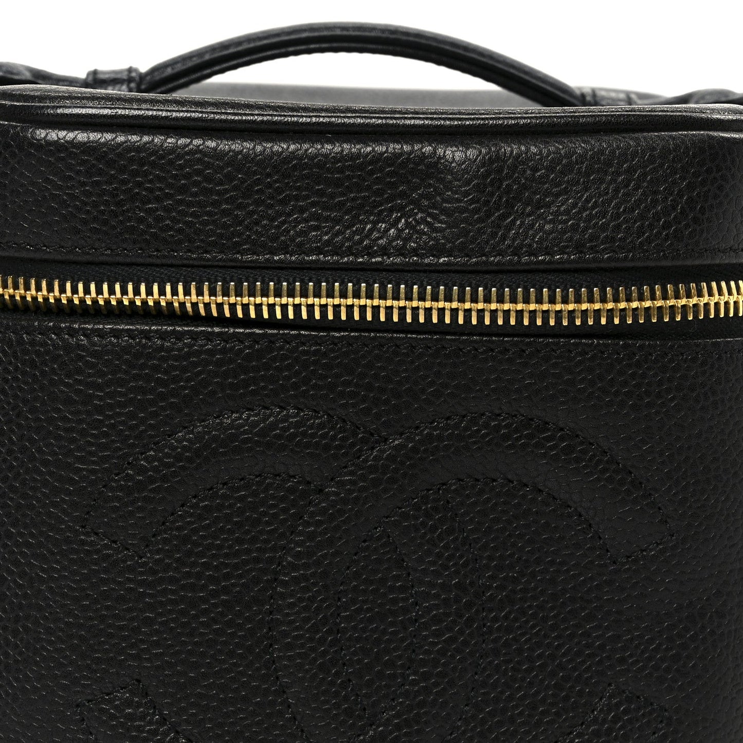 Chanel Caviar Vanity Cosmetic Case Black